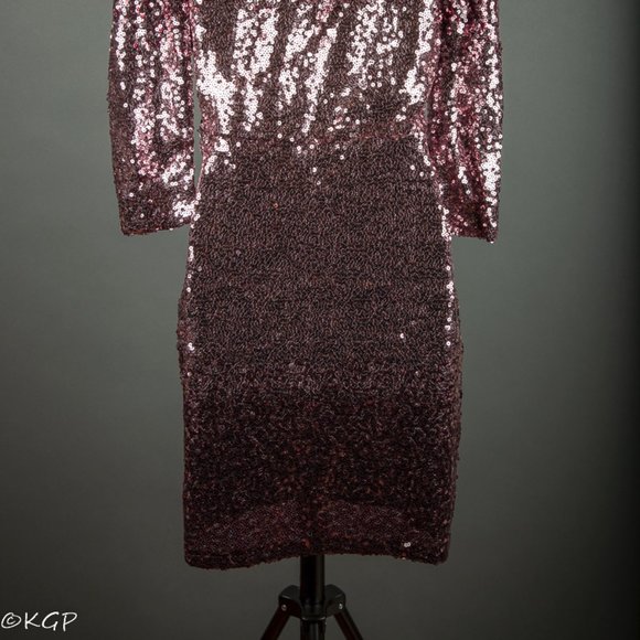 GORGEOUS Short Pink Sequin Evening Party Cocktail Pageant Homecoming Dress Small - Picture 8 of 10
